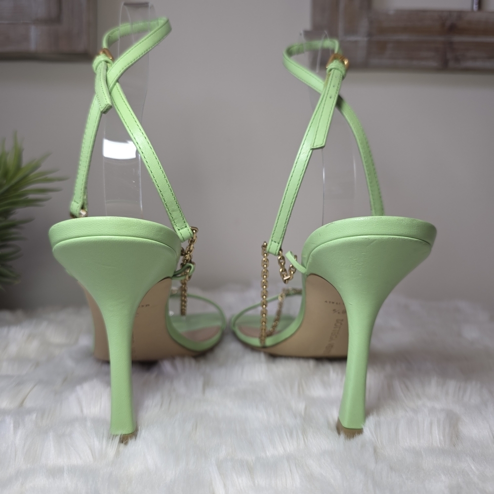 Bottega Veneta Stretch Chain Sandals Pistachio Green Square Toe EU 38.5/US 8.5 - Picture 6 of 16